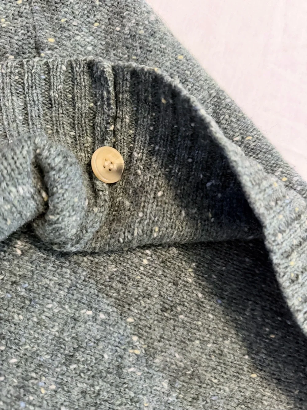 Vintage Carlyle Kilmore Men's Speckled Green Button-Front Cardigan Sweater